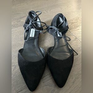 Steve Madden Black Lace-Up Flats